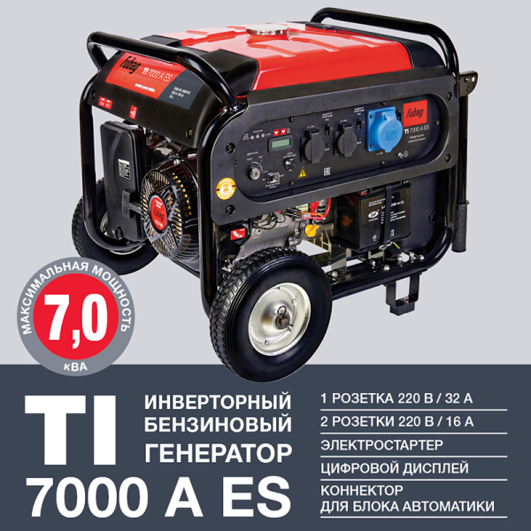 Бензиновый инверторный генератор Fubag TI 7000 A ES фото