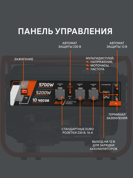 Бензиновый генератор PATRIOT GRS 6700 C для дачи фото
