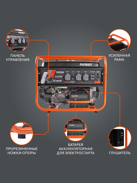 Бензиновый генератор PATRIOT GRS 6500 E для дачи фото