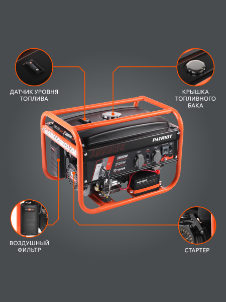 Бензиновый генератор PATRIOT GRS 3500 E портативный фото